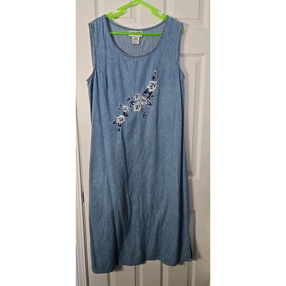 Plaza South‎ Womans Denim Sleeveless Maxi Dress Size 12
